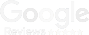 Logo depicting "Google Reviews" with a five-star rating underneath; the stars transition from filled to outlined, suggesting a rating scale.