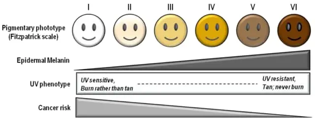 Fitzpatrick scale for laser hair regrowth