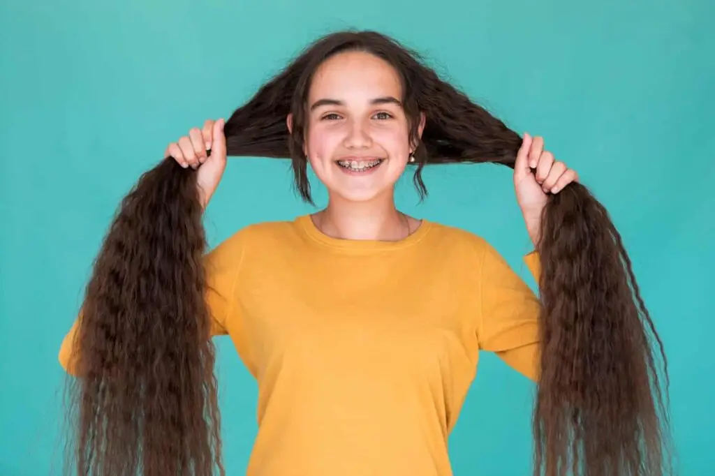 Healthy teenage hair