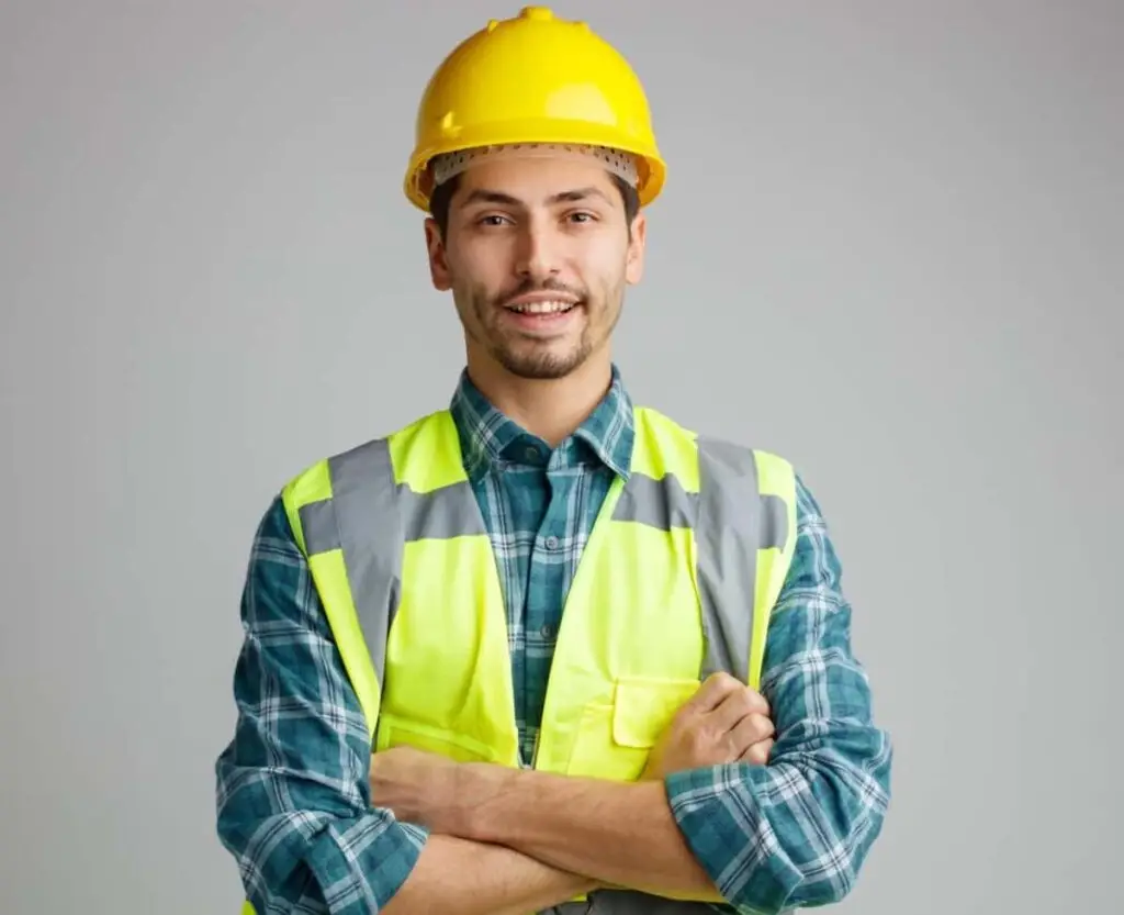 Man wearing hard hat